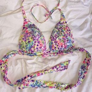 Victoria's Secret multi-colored floral swim top