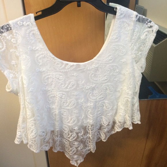 White Lace crop top