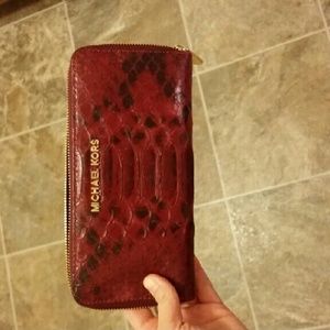 Michael kors python pattern wallet