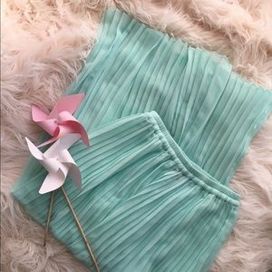 Mint sheer skirt.