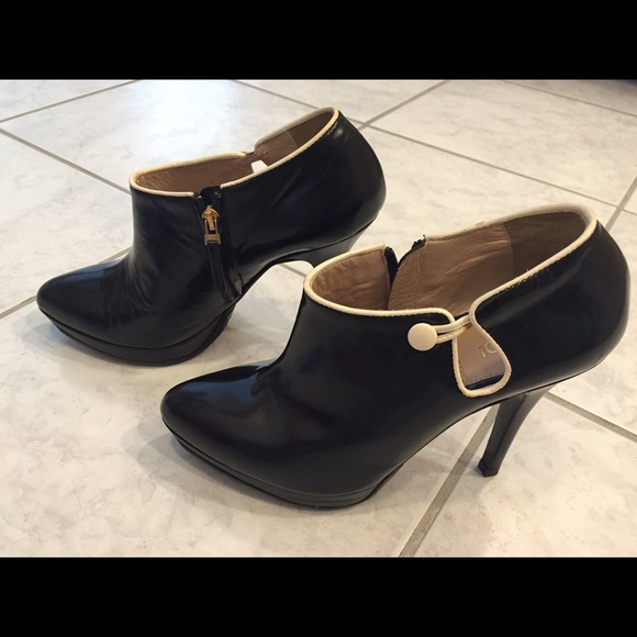 FENDI black leather booties. Authentic