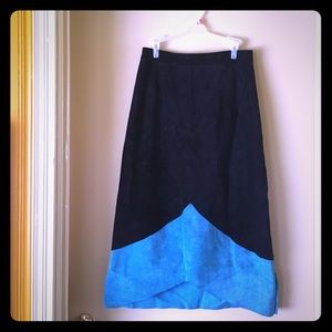 Vintage circa 1980s black and real leather skirt!