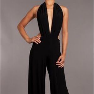 Bebe black halter jumpsuit XS