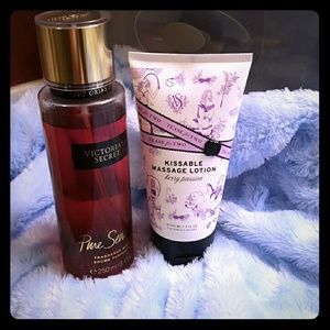 Victoria's Secret mist and Kissable massage lotion