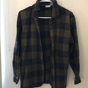 Black and green flannel