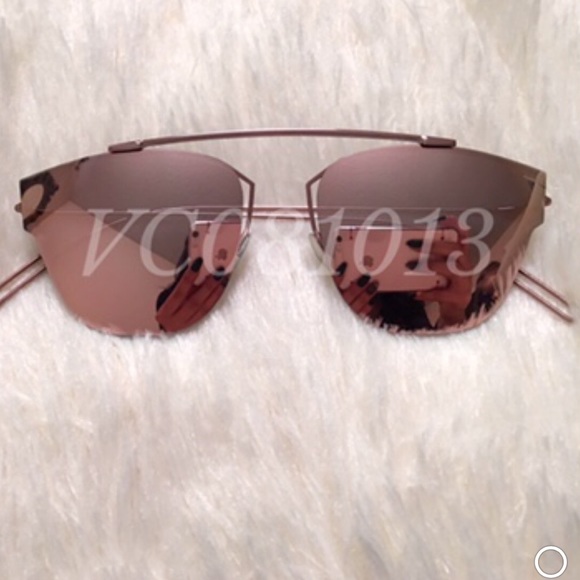 ROSE GOLD RIMLESS AVIATOR MIRRORED SUNGLASSES - Picture 4 of 4