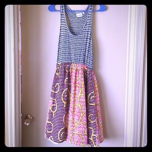 Anthropologie black orange and yellow dress