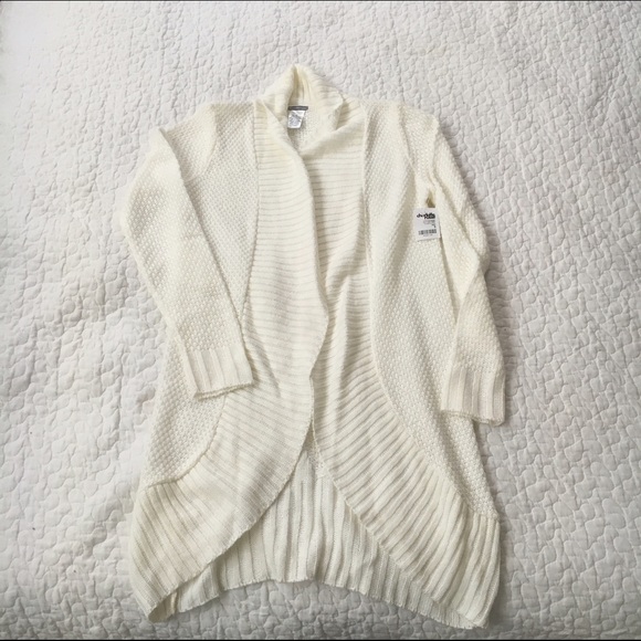 Off-white cascade cardigan
