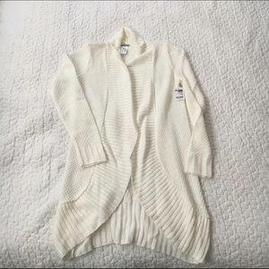 Off-white cascade cardigan
