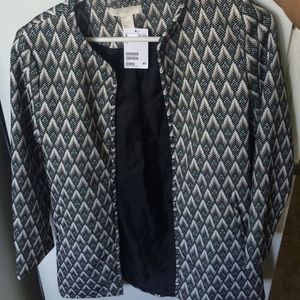 Black and white long blazer