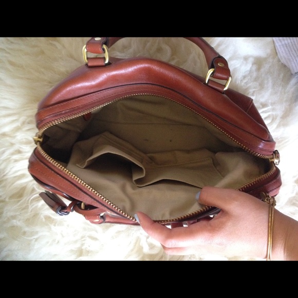 Coach Brown Leather Handbag with Tassel - Picture 2 of 4