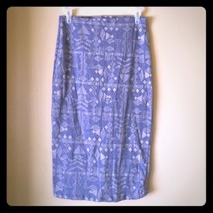 Gray and tan geometric skirt