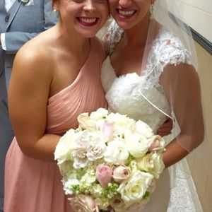 J Crew Misty Rose one shoulder dress