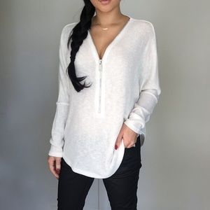 Ivory Zipper Knit Dolman @itselaine