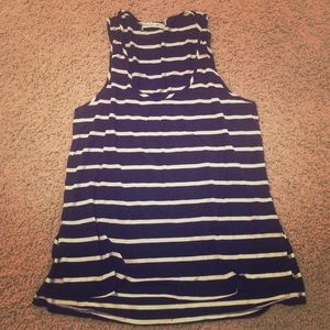 Black & White Striped High Low Tank