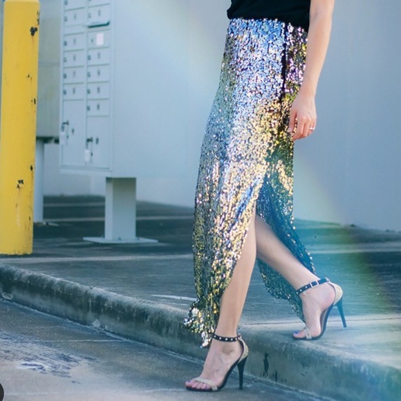 Sequin maxi skirt