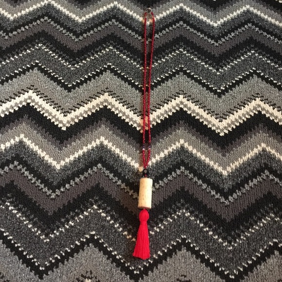 Tassel Necklace with Wine Cork Accent