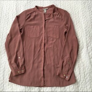 Silky button-up blouse