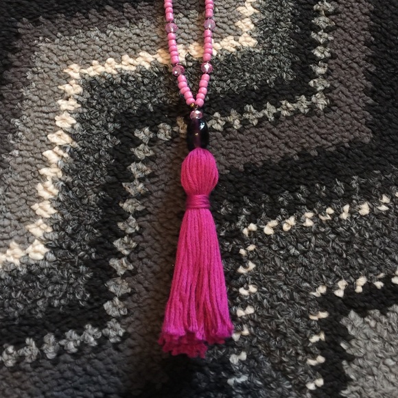 Pink Tassel Necklace