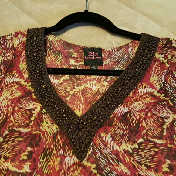Cute beaded neck 2b blouse