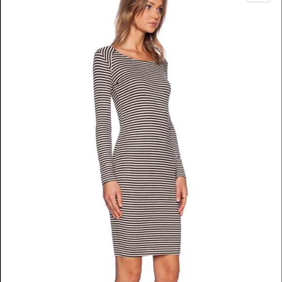 NWT Splendid Belmar Stripe Dress in Almond & Black
