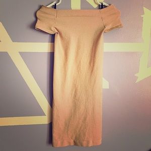 Gold Sparkly Bodycon Cut Out Bebe Dress