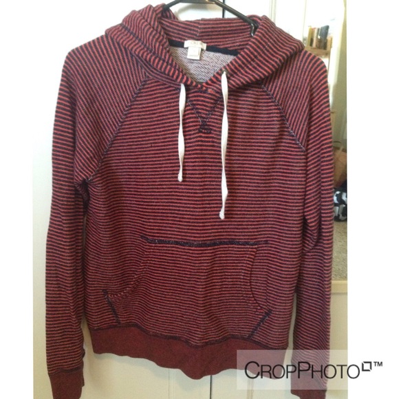 J.Crew Stripe Pullover Hoodie