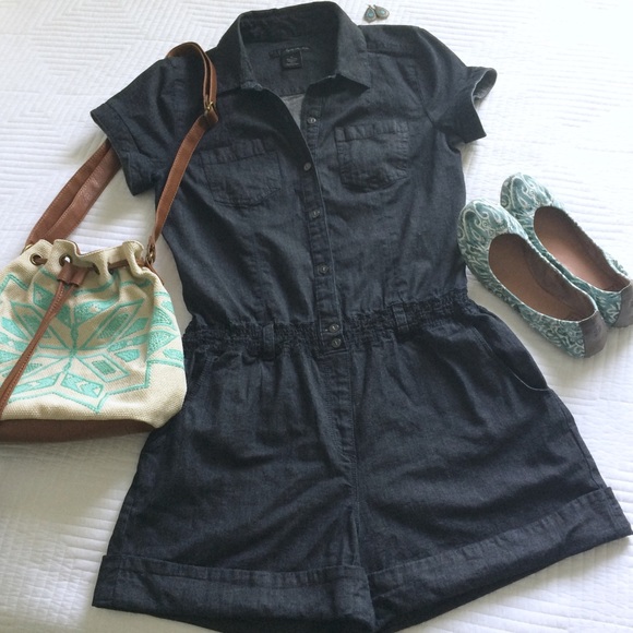 Dark Rinse Denim Romper/Jumpsuit