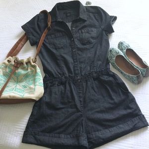 Dark Rinse Denim Romper/Jumpsuit
