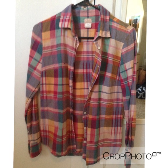 J.Crew Colorful Plaid Shirt
