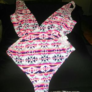Cut out multi tribal monokini never worn