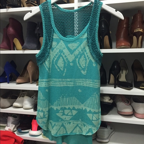 Gorgeous Free People Turquoise Tank Top