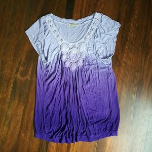 One world tee in purple ombr?