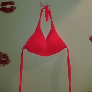VS Halter Bikini Top Neon Coral never worn