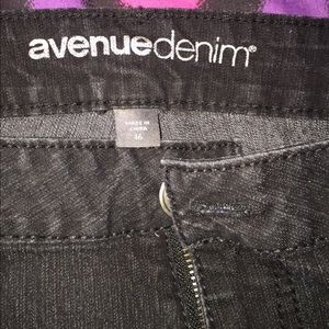 Avenue denim black straight leg jeans