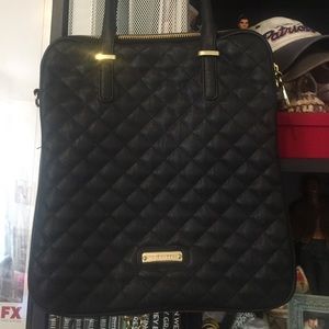 Steve Madden black tote handbag laptop case 13"