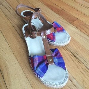 Summer Plaid and Leather Sandals By Cliffs Sz 9