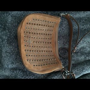Suede coach purse