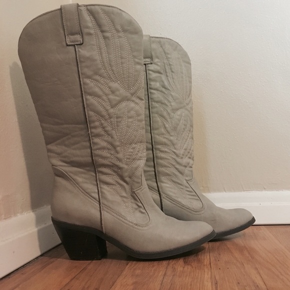 Heather grey women's cowboy boots