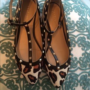 Cheetah studded BCBG generation flats. Worn once.