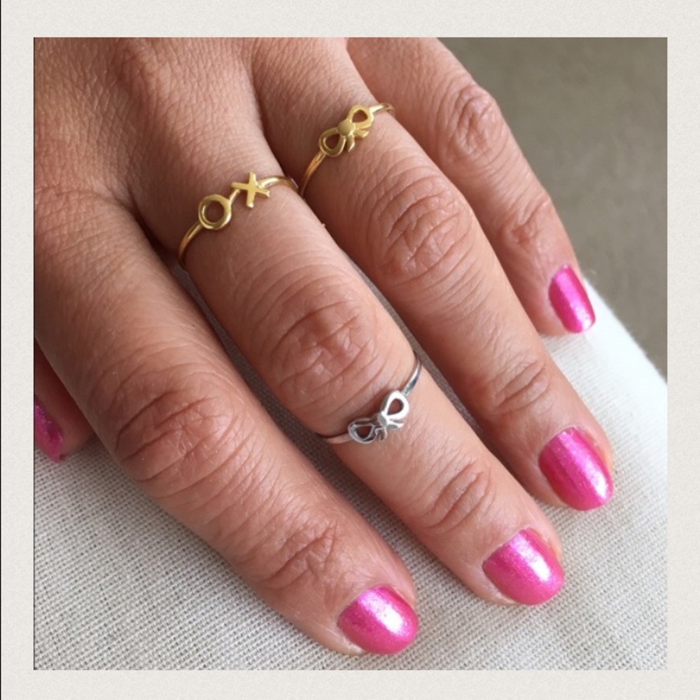 Bow Ring Gold Plated Sz 8