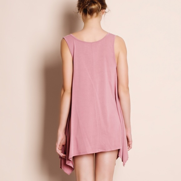 Lace Up Asymmetrical Tank Top - Picture 3 of 3