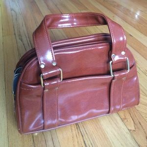 Fabulous Vintage Cognac Faux Leather Handbag