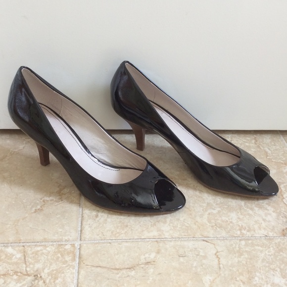 Black leather heels