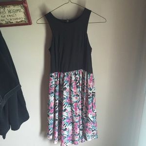 Nice floral and black high low dress