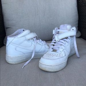 White nike Air Force ones- size 8 womans