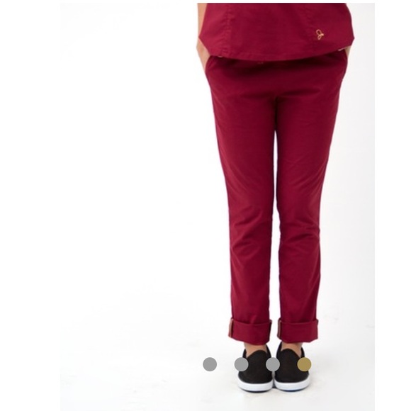 Jannuu Scrub pants, Lg Wine Rose Never worn washed - Picture 3 of 3