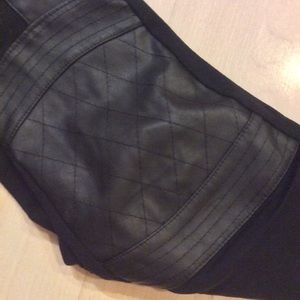 H&M Black leggings with leather panels