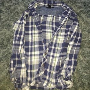 blue/ green/ white flannel