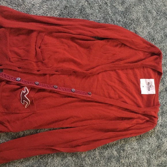 red cardigan